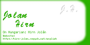 jolan hirn business card