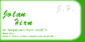 jolan hirn business card